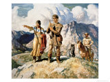 Sacagawea with Lewis and Clark During Their Expedition of 1804-06 reproduction procédé giclée par Newell Convers Wyeth