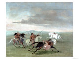 Comanche Feats of Martial Horsemanship, 1834 Lámina giclée por George Catlin