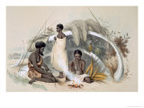 Natives of Encounter Bay, Making Cord For Fishing Nets, from South Australia Illustrated, Pub.1847 Giclee Print by George French Angas