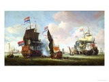 The Arrival of Michiel Adriaanszoon de Ruyter reproduction procédé giclée par Abraham Storck
