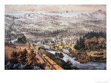 Railroad Through to the Pacific, Published by Currier and Ives, 1870 Impressão giclée por Frances Flora Bond Palmer Railroad Through to the Pacific, Published by Currier and Ives, 1870 Impressão giclée por Frances Flora Bond Palmer
