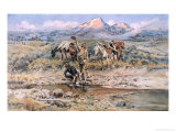 Discovery of Last Chance Gulch Montana Lámina giclée por Charles Marion Russell