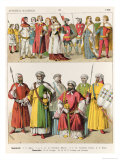 Spanish and Moorish Dress, c.1300, from Trachten Der Voelker, 1864 Giclee Print by Albert Kretschmer