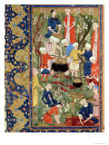 Preparing a Meal, Illustration from an Epic Poem by Hafiz Shirazi, Safavid Lámina giclée