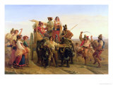 The Arrival of the Harvesters in the Pontine Marshes, 1830 Giclee Print by Louis Leopold Robert