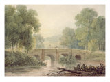 Woody Landscape with a Stone Bridge over a River Giclee-trykk av George The Younger Barret Woody Landscape with a Stone Bridge over a River Giclee-trykk av George The Younger Barret