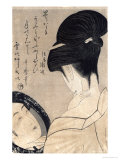 Young Woman Applying Make-Up, c.1795-96 Giclee Print by Utamaro Kitagawa 