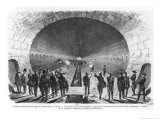 Main Sewer from the Strasbourg Station to the Seine. Official Visit of the Minister of Interior Giclee Print by Henry Augustin Valentin
