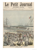 Landing of the Senegalese Troops at the New Wharf in Cotonou, Le Petit Journal, 21st May 1892 Giclee Print by Henri Meyer