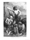 Family During the Stone Age, Illustration from L'Homme Primitif by Louis Figuier Lámina giclée por Emile Antoine Bayard