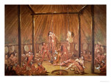 The O-Kee-Pa Self-Torture Religious Ceremony of the Mandan Tribe, from a Painting of c.1835 Giclee Print by George Catlin