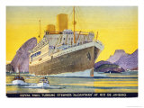 Postcard Depicting the Royal Mail Turbine Steamer Alcantara at Rio de Janeiro, 1930S reproduction procédé giclée par Kenneth Shoesmith