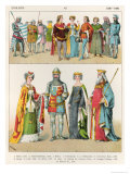 English Dress, c.1300-1400, from Trachten Der Voelker, 1864 Giclee Print by Albert Kretschmer