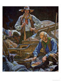 Panning For Gold at Sutter's Fort Giclee Print by Dean Cornwell