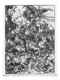 Scene from the Apocalypse, the Four Horsemen, Death, Famine, Pestilence and War, Latin Ed., 1511 Giclee Print by Albrecht Dürer