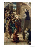 The Sermon of St. Peter the Martyr Giclée-tryk af Pedro Berruguete