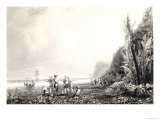 Founding the Colony of St. Christophe Giclee Print by Gudin 