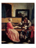 Man and a Woman Seated by a Virginal, c.1665 Lámina giclée por Gabriel Metsu