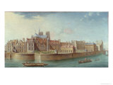 View of the Ile de La Cite from Ile St. Louis, Paris Giclee Print by Nicolas Raguenet
