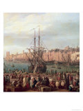 Morning View of the Inner Port of Marseille and the Pavilion of the Horloge du Parc, 1754 Giclee Print by Carle Vernet