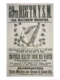 Federal Recruiting Poster For 69th Regiment, Appealing to Irish Immigrants Giclee Print