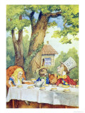 The Mad Hatter's Tea Party, Illustration from Alice in Wonderland by Lewis Carroll reproduction procédé giclée par John Tenniel