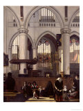 The Interior of Oude Kerk, Amsterdam, c.1660 Giclee Print by Emanuel de Witte