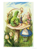 Alice Meets the Caterpillar, Illustration from Alice in Wonderland by Lewis Carroll Reproduction procédé giclée par John Tenniel