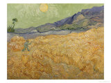 Wheatfield with Reaper, 1889 Giclée-Druck von Vincent van Gogh