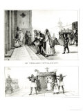 Old Aged Convalescents, a Woman Being Carried by Caderinha to Mass reproduction procédé giclée par Jean Baptiste Debret