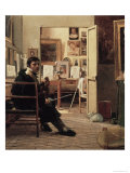 The Studio of Ingres in Rome, 1818 Giclee Print by Jean Alaux