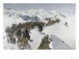 Count Argutinsky Crossing the Caucasian Range, 1892 Giclee Print by Franz Roubaud