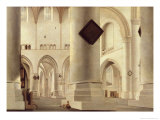 Interior of the Grote Kerk, Amsterdam, c.1637 reproduction procédé giclée par Pieter Jansz Saenredam