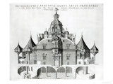 Tycho Brahe's Observatory Uraniborg from Joan Blaeu's Atlas Major, 1663 reproduction procédé giclée par Joan Blaeu