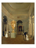 The Oval Hall of the Old Hermitage, St Petersburg Giclee-trykk av Aleksandr Karlovich Beggrov