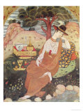 Princess Sitting in a Garden, Safavid Dynasty Lámina giclée