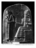Code of Hammurabi, the God Shamash Dictating Laws to Hammurabi, King of Babylon, Susa, c.1750 BC Giclee Print by Mesopotamian 