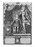 Queen Marie de Medicis and Louis XIII as a Child, Engraved by Nicolas de Mathoniere Giclee Print by Francois Quesnel
