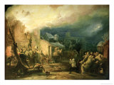 The Rescue of John Wesley from the Epworth Rectory Fire, 1840 Giclee Print by Henry Perlee Parker