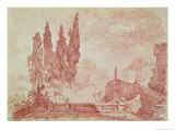 Staircase in the Gardens of the Villa D'Este, Tivoli Lámina giclée por Jean-Honoré Fragonard