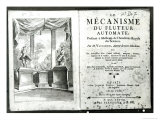 Automatons, Le Mecanisme du Fluteur Automate by Jacques de Vaucanson, Engraved Vivares Giclee Print by Hubert Gravelot