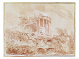 Temple of the Sybil at Tivoli Reproduction procédé giclée par Jean-Honoré Fragonard