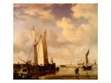 Dutch Vessels Inshore and Men Bathing, 1661 Impressão giclée por Willem Van De, The Younger Velde Dutch Vessels Inshore and Men Bathing, 1661 Impressão giclée por Willem Van De, The Younger Velde