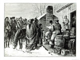 Reservation Indians Receving Rations from Government Agents Reproduction procédé giclée par Paul Frenzeny