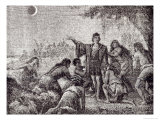 Christopher Columbus Predicting the Eclipse of the Moon to the Inhabitants of Jamaica in 1504 Lámina giclée Christopher Columbus Predicting the Eclipse of the Moon to the Inhabitants of Jamaica in 1504 Lámina giclée