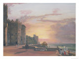 Windsor Castle: North Terrace Looking West at Sunset Giclee Print by Paul Sandby