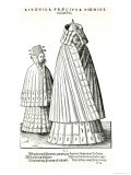 Costumes of a Livonian Noblewoman and Her Daughter, 1577 Giclee Print by Hans Weigel