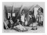Visiting the Poor, Illustration from Le Magasin Pittoresque, Paris, 1844 Reproduction procédé giclée par Karl Girardet