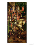 Just Judges and the Knights of Christ, Left Hand Panel of the Ghent Altarpiece, 1432 reproduction procédé giclée par Hubert Eyck