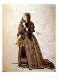 Costume Design For the Role of Dona Elvire in an 1847 Production of Don Juan by Moliere Giclee Print by Achille Deveria